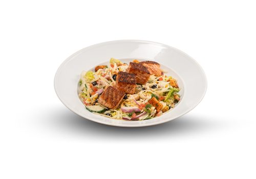 CHOPPED SALAD WITH GRILLED SALMON